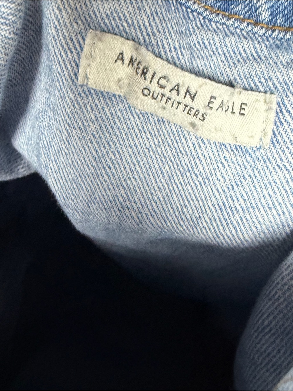 AEO Yin Yang Smiley Face Denim Tote Bag - Picture 4 of 4